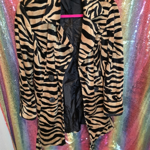 Tiger Print Trenchcoat Jacket Medium - Picture 8 of 8